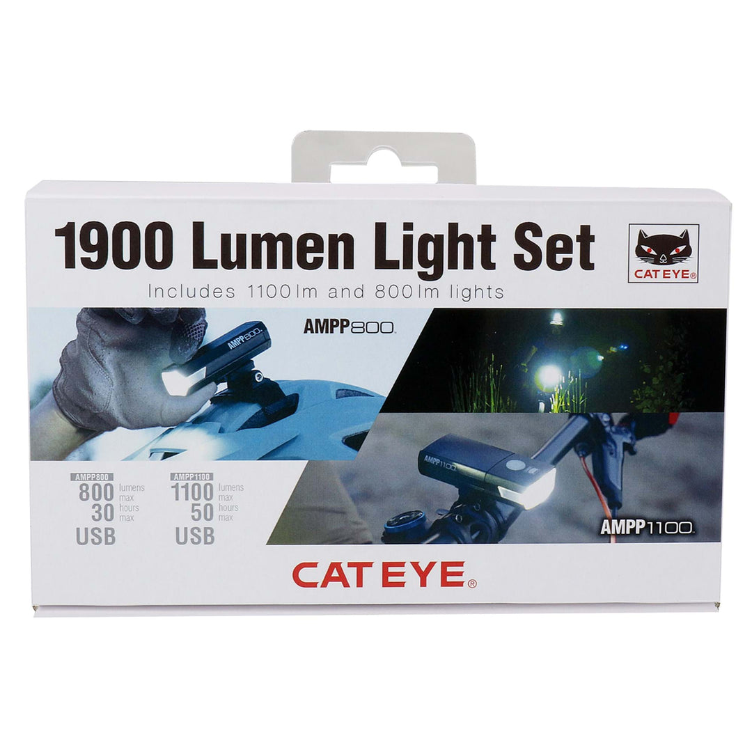 CATEYE 1900 LUMEN Light Set (AMPP 1100 / AMPP 800 Combo Light Set)