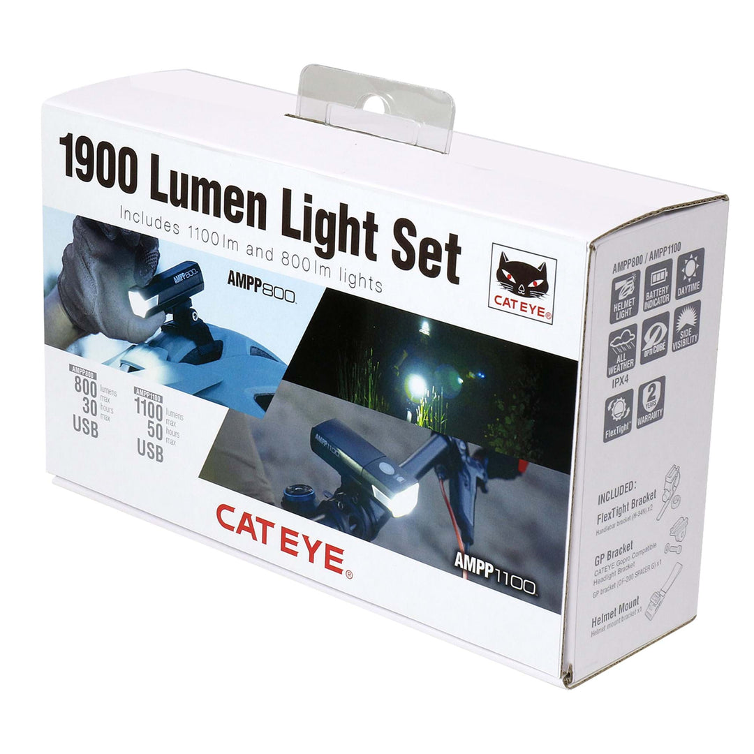 CATEYE 1900 LUMEN Light Set (AMPP 1100 / AMPP 800 Combo Light Set)